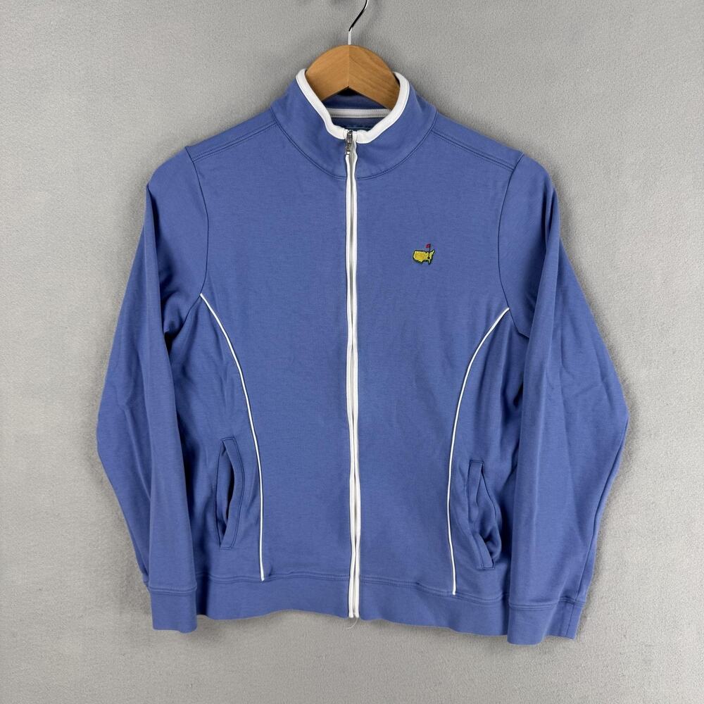 Masters Golf Jacket Womens Medium Blue Full Zip Augusta National Golf Logo